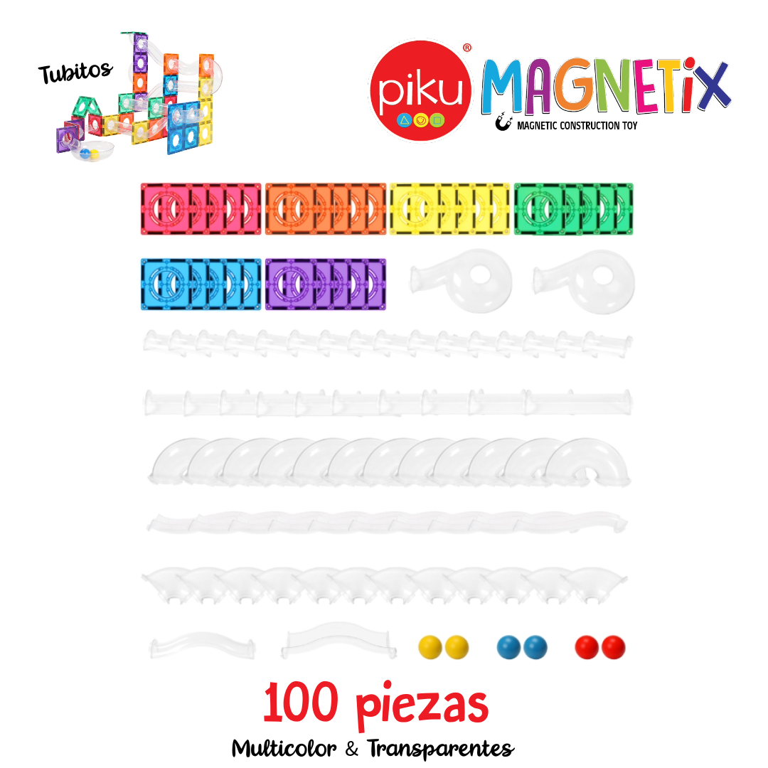 PiKU MAGNÉTiX 100 piezas de tubitos